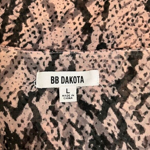 BB Dakota Snakeskin Print Pink Black Layered Cropped Wide Sleeve Size Large - Picture 6 of 11